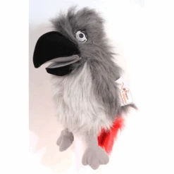 Handpop 45cm Papegaai Grijs