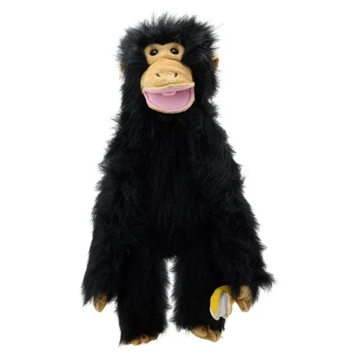 Handpop 60cm Chimp Met Banaan 1 Handpop 60cm Chimp Met Banaan