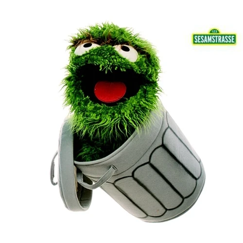 Handpop 65cm Oscar In De Ton Van Sesamstraat 1 Handpop 65cm Oscar In De Ton Van Sesamstraat